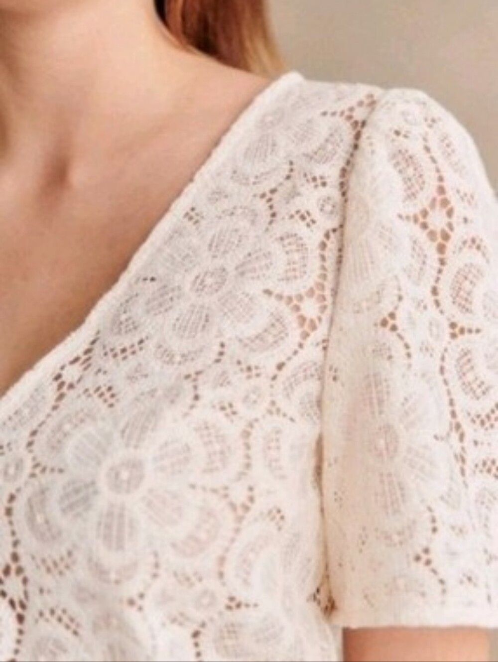 *NWT* [Sezane] Emma Blouse In Ecru, Size 38/6 - Picture 10 of 10